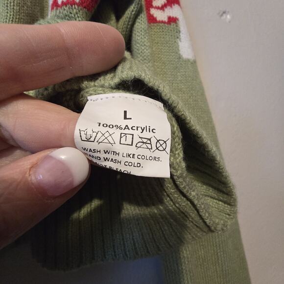 Mushroom Cropped Cardigan Womens LG Green Bohemian Cottage Goblin Woodsy Fairy - Picture 4 of 7